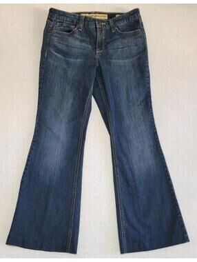 Nine West Women Dark Wash Mid Rise Flare Stretch  Blue Denim Jeans Size 10
